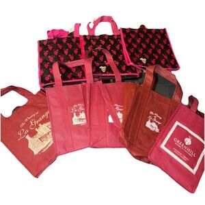 Wine Bottle Bags Assortment (8 Bags) Eco Friendly Reusable Shopping Bags Tote